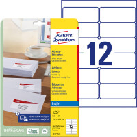 Adressetikett Avery Zweckform J8177-25 - A4 99,1 x 42,3 mm weiß permanent spezialbeschichtet Papier für Inkjetdrucker Pckg/300