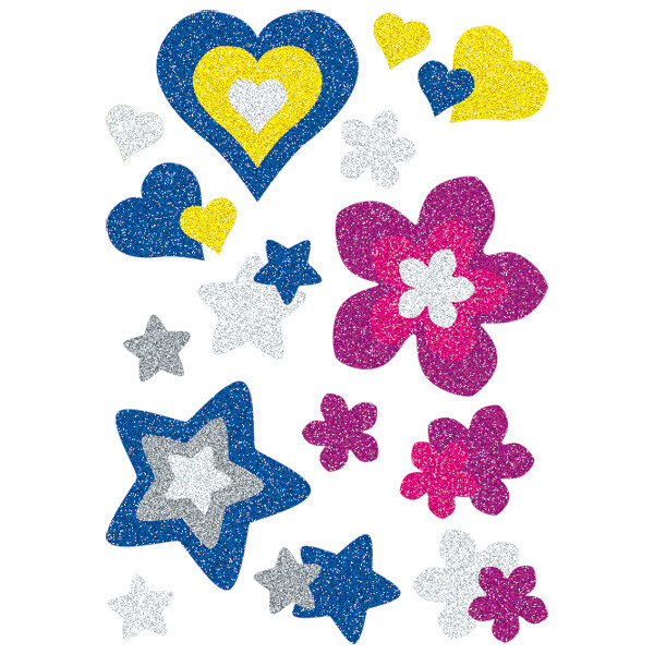 Sticker Herma Magic 3272 - Herzen, Sterne, Blumen Folie Pckg/15