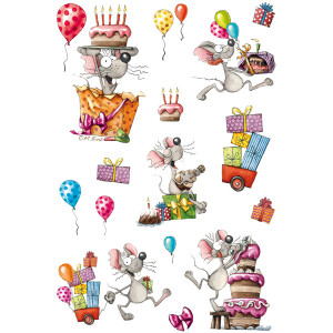 Sticker Herma Magic 3713 - Happy Birthday Maus Folie Pckg/6