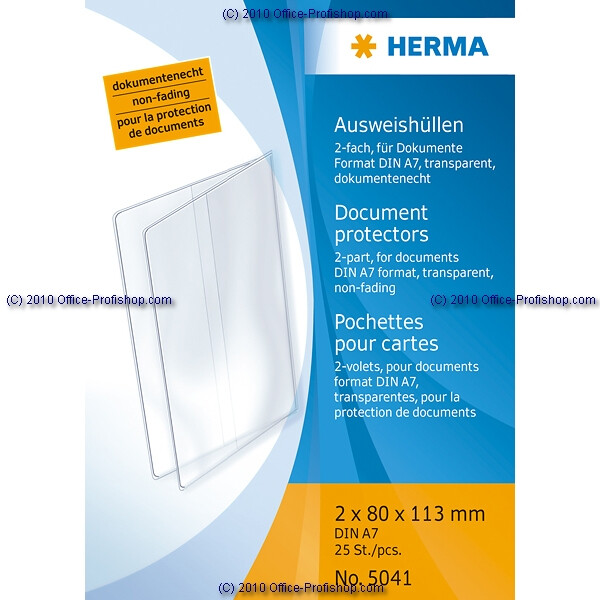 Ausweishülle Herma 5041 - A7 113 x 80 mm farblos 0,14 mm PP-Folie