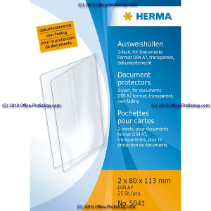 Ausweishülle Herma 5041 - A7 113 x 80 mm farblos...