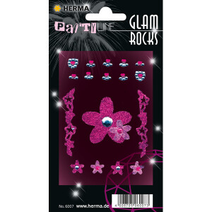 Sticker Glam Rocks Herma 6007 - Flower permanent haftend Strasssteine Pckg/17