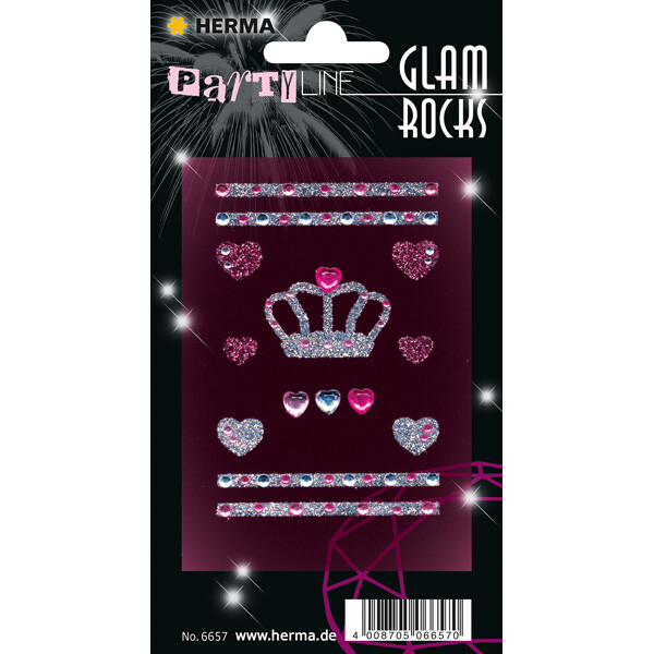Sticker Glam Rocks Herma 6657 - Crown permanent haftend Strasssteine Pckg/14