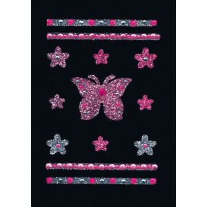 Sticker Glam Rocks Herma 6003 - Pink Butterfly permanent haftend Strasssteine Pckg/13