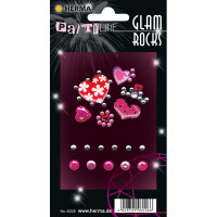 Sticker Glam Rocks Herma 6006 - Hearts permanent haftend Strasssteine Pckg/17