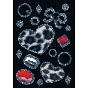 Sticker Glam Rocks Herma 6008 - Leopard Heart permanent haftend Strasssteine Pckg/17