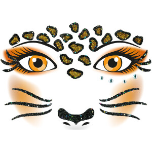 Tattoofolie Herma Face Art 15303 - Leopard Gesichtstattoo ablösbar 1 Bogen