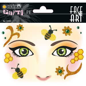Tattoofolie Herma Face Art 15304 - Biene Gesichtstattoo ablösbar 1 Bogen