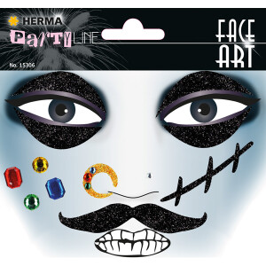 Tattoofolie Herma Face Art 15306 - Pirat Gesichtstattoo ablösbar 1 Bogen