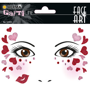 Tattoofolie Herma Face Art 15309 - Love Gesichtstattoo ablösbar 1 Bogen
