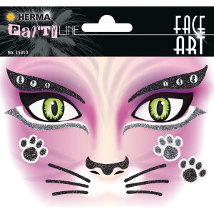 Tattoofolie Herma Face Art 15310 - Katze Gesichtstattoo ablösbar 1 Bogen