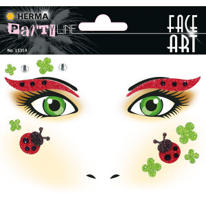 Tattoofolie Herma Face Art 15314 - Marienkäfer Gesichtstattoo ablösbar 1 Bogen