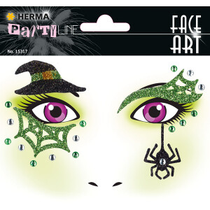 Tattoofolie Herma Face Art 15317 - Hexe Gesichtstattoo ablösbar 1 Bogen