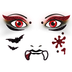 Tattoofolie Herma Face Art 15318 - Vampir Gesichtstattoo ablösbar 1 Bogen