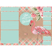 Schreibunterlage Brunnen Reverse Flamingo 29098 - 58,5 x 43,5 cm Kalender bunt Papier 40 Blatt