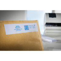 Frankieretikett Avery Zweckform 3428 - Doppel-Etikett 150 x  45 mm weiß permanent Papier universell verwendbar Pckg/500