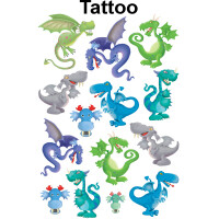 Tattoofolie Avery Zweckform Kids 56751 - Drachen ablösbar Pckg/14
