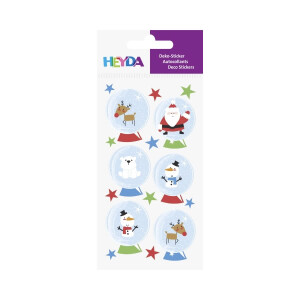Sticker Heyda 3780678 - Schneekugeln Karton Pckg/6