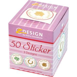 Sticker Avery Zweckform Z-Design 56811 - Viel Glück Papier Pckg/50