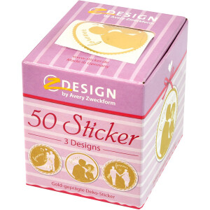 Sticker Avery Zweckform Z-Design 56812 - Brautpaar Papier Pckg/50