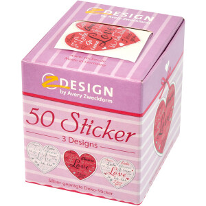 Sticker Avery Zweckform Z-Design 56813 - Herzen Papier...