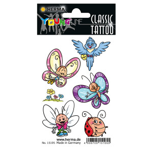 Tattoofolie Herma Classic 15195 - Schmetterlinge ablösbar Pckg/6