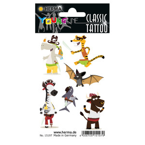 Tattoofolie Herma Classic 15197 - Piratentiere ablösbar Pckg/6