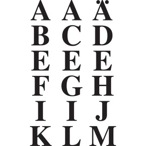Buchstabenetikett Avery Zweckform 3723 - auf Bogen A-Z 15,5 mm schwarz permanent manipulationssicher Folie bedruckt Pckg/36