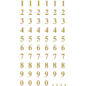 Zahlenetikett Avery Zweckform 3728 - auf Bogen 0-9 7,5 mm gold permanent Folie bedruckt Pckg/124