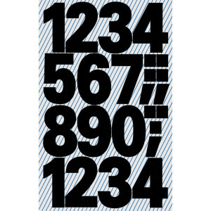 Zahlenetikett Avery Zweckform 3785 - auf Bogen 0-9 25 mm schwarz permanent Folie bedruckt Pckg/48