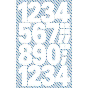 Zahlenetikett Avery Zweckform 3787 - auf Bogen 0-9 25 mm weiß permanent Folie bedruckt Pckg/48