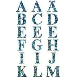 Buchstabenetikett Avery Zweckform 59158 - auf Bogen A-Z 16 mm silber permanent selbstklebend Folie bedruckt Pckg/36