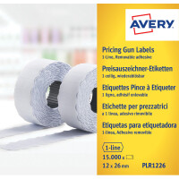 Preisauszeichneretikett Avery Zweckform PLR1226 - auf Rolle 26 x 12 mm weiß ablösbar Papier für Preisauszeichner Pckg/15000