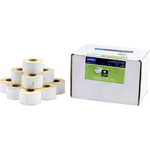 Etikettendrucker Rollenetikett Dymo 13188 - auf Rolle Adress-Etikett 28 x 89 mm weiß permanent Thermopapier für Thermodrucker Karton/24x130