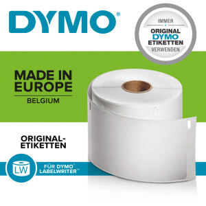 Etikettendrucker Rollenetikett Dymo 99010 - auf Rolle Adress-Etikett 28 x 89 mm weiß permanent Thermopapier für Thermodrucker Karton/2x130