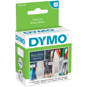 Etikettendrucker Rollenetikett Dymo 11353 - auf Rolle Vielzweck-Etikett 13 x 25 mm weiß ablösbar Thermopapier für Thermodrucker Pckg/1000