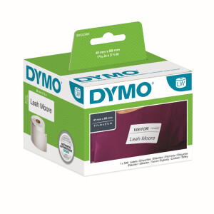 Etikettendrucker Rollenetikett Dymo 11356 - auf Rolle Namens-Etikett 41 x 89 mm weiß ablösbar Thermopapier für Thermodrucker Pckg/300