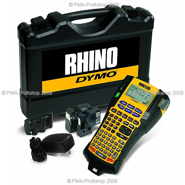 Beschriftungsgerät Dymo Rhino 5200 S0841400 - 6, 9, 12, 19 mm Rhino-Bänder DE/AT/CH 5 Zeilen Kofferset