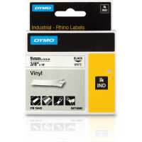 Schriftbandkassette Dymo 18443 - 9 mm x 5,5 m Rhino ID1-Band schwarz auf weiß selbstklebend Vinyl Endlos