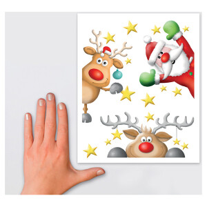 Fensterbild Weihnachten Avery Zweckform 52953 - 21 x 29,7 cm Nikolaus ablösbar Folie 1 Bogen / 6 Sticker