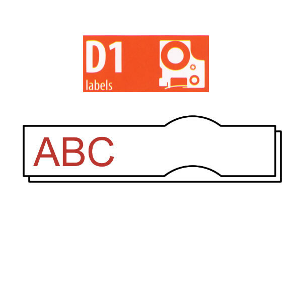 Schriftbandkassette Dymo 45015 - 12 mm x 7 m D1-Band rot auf weiß selbstklebend Polyester Endlos