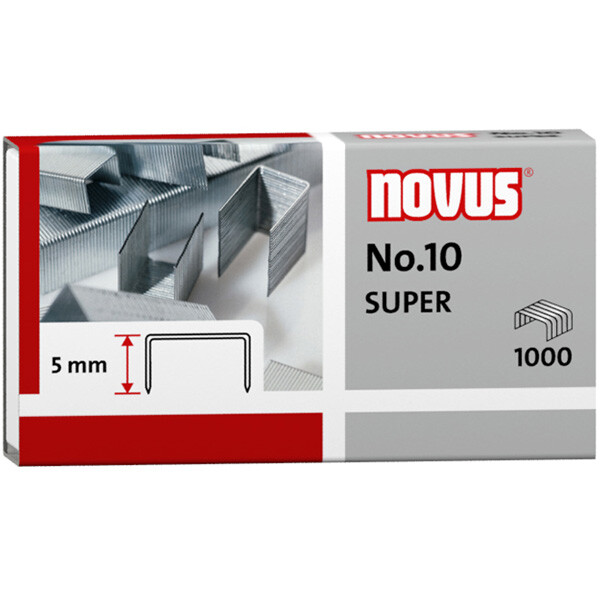 Heftklammer Novus Super 040-0003 - No10 20 Blatt Stahl, verzinkt Pckg/1000