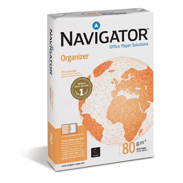 Kopierpapier Navigator Organizer 8249A - A4 210 x 297 mm weiß universelle Anwendung 169 CIE 2-fach gelocht FSC 80 g/m² Pckg/500