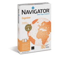 Kopierpapier Navigator Organizer 82494A - A4 210 x 297 mm weiß universelle Anwendung 169 CIE 4-fach gelocht FSC 80 g/m² Pckg/500