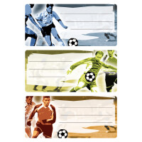 Schulbuchetikett Herma 5598 - auf Bogen 35 x 76 mm Fußball permanent für Handbeschriftung Papier Pckg/9