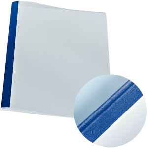 Thermobindemappe Leitz 177118 - A4 blau bis 15 Blatt transparenter Vorderdeckel FSC-Leinenkarton Pckg/25
