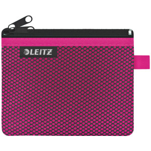 Zipbeutel Leitz WOW 4011 - Gr&ouml;&szlig;e S 140 x 105 mm pink mit Rei&szlig;verschluss Nylon