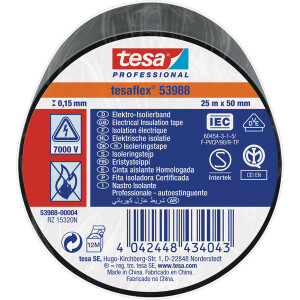 Isolierband tesa tesaflex 53988 - 50 mm x 25 m schwarz...