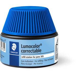 Folienschreiber Nachf&uuml;lltinte Staedtler Lumocolor 48705 - blau f&uuml;r Mod. 305 correctable 15 ml
