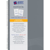 Notizbuch Avery Zweckform Notizio 7011 - A5 148 x 210 mm hellgrau kariert 80 Blatt Karton-Einband 90 g/m²